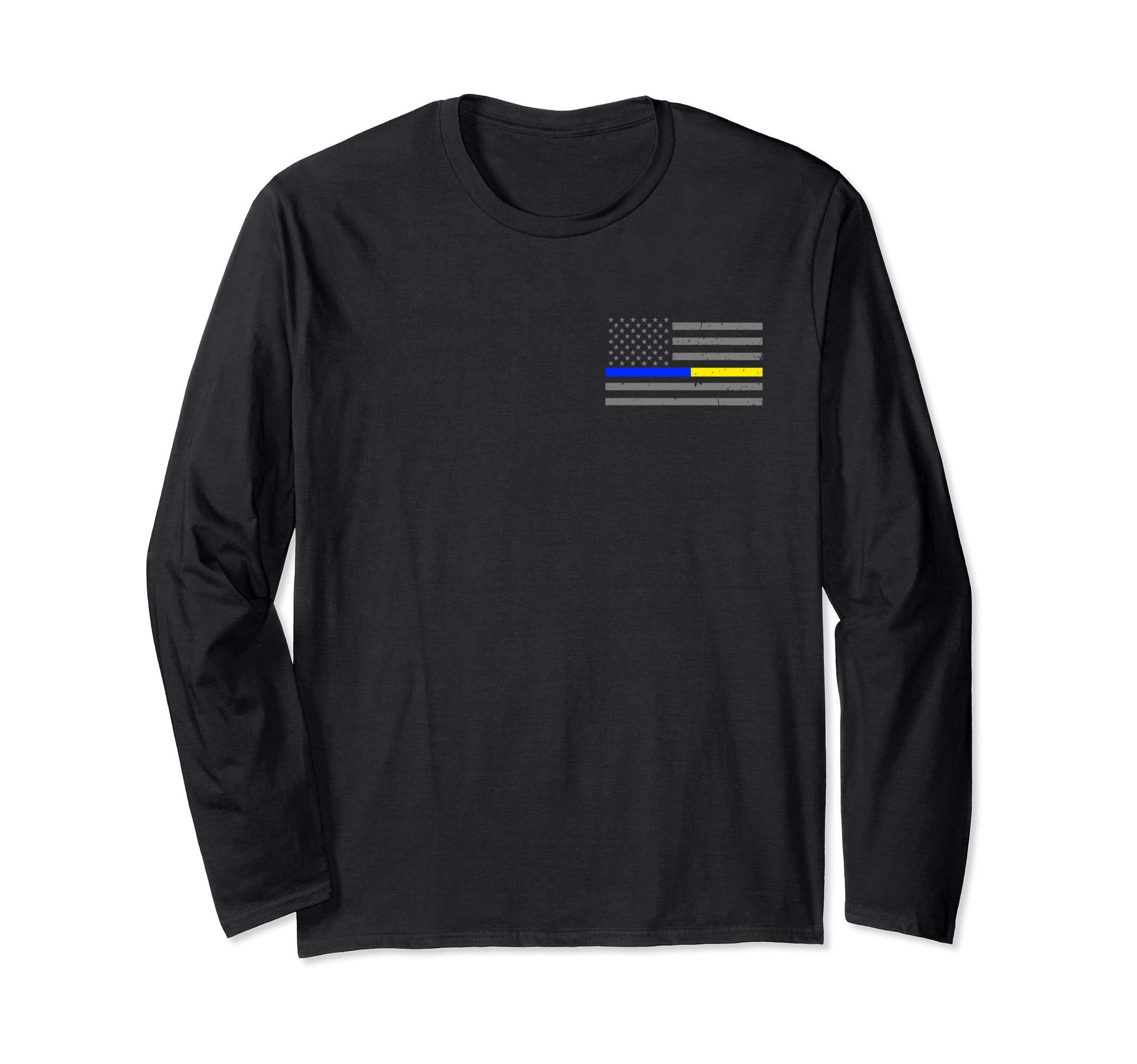 Thin Blue Gold Line GearPolice 911 Dispatcher Flag Long Sleeve ShirtOEKO-TEX STANDARD 100