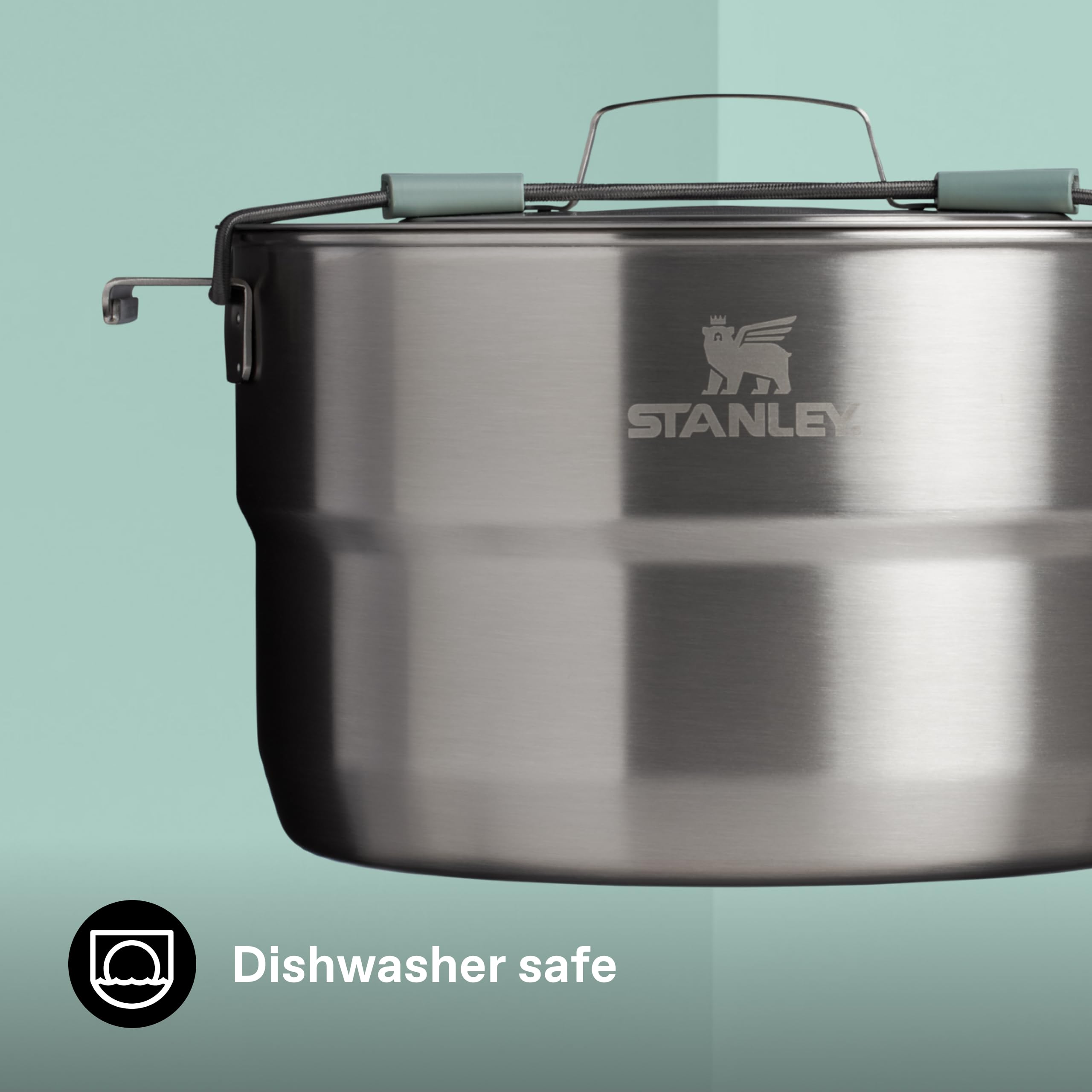 Stanley 1913 Wildfare Core Full Serve Zestaw Do Gotowania 3.78L - 20-Częściowy Zestaw Kempingowy - Do Zmywarki - Bez BPA - Stalowe Naczynia Kempingowe - Kompaktowy - Shale/Charcoal
