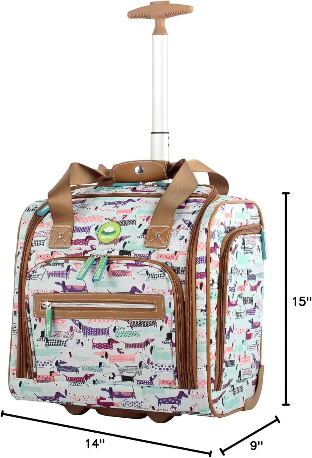 Lily Bloom Designer 15 Inch Carry On - Weekender Overnight Business Travel Luggage - Lightweight 2- Roller Wheels Suitcase - Under Seat Rolling Bag for Women (Totally Paw Some, One Size) - Image 8