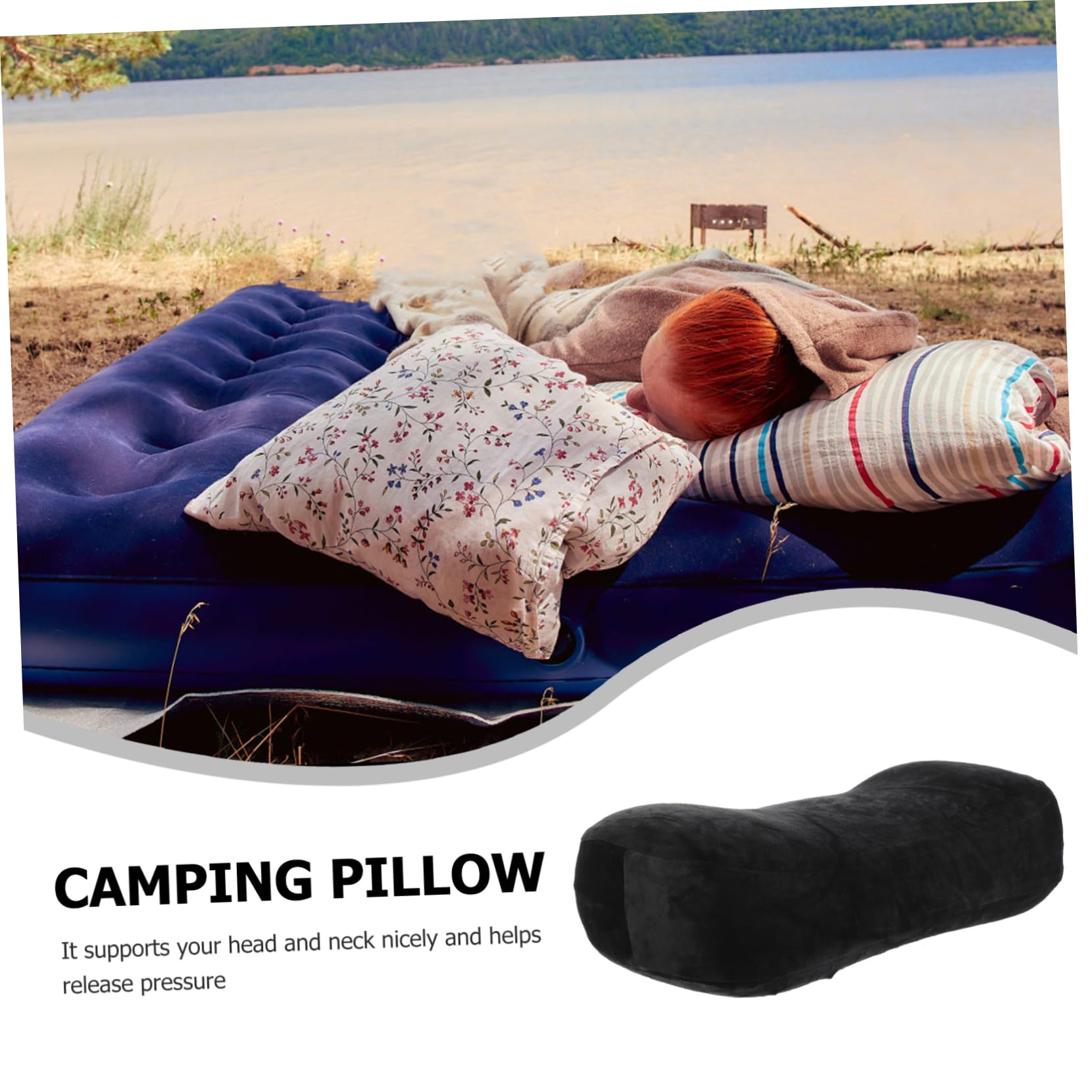Toyvian Almohada De Viaje Ergonómica De Memoria Cojín Compacto para Oficina y Dormir Soporte para Cuello para Camping y Relajación De
