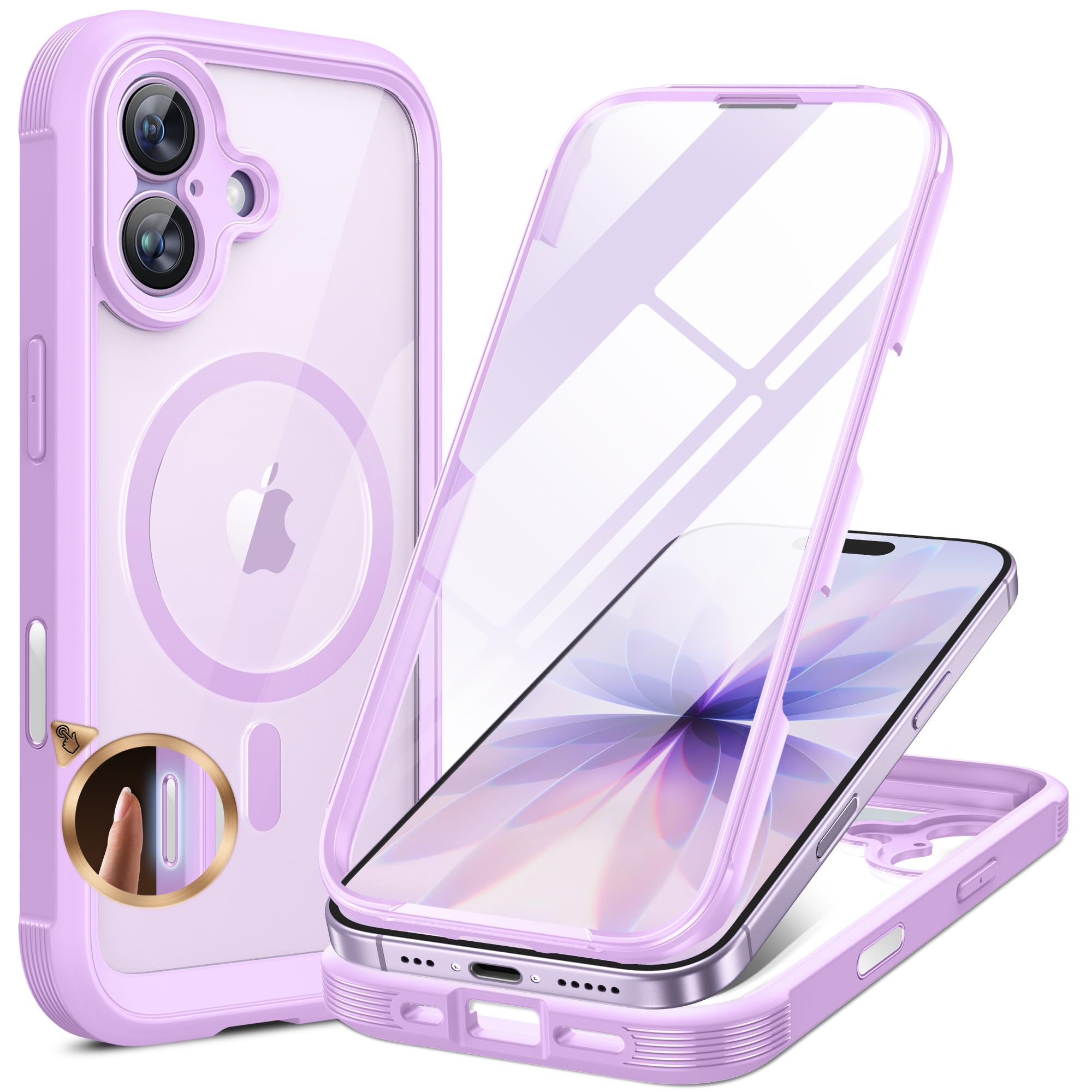 Miracase Magnetic Case for iPhone 17 Case, [Bubble Free] Built-in Glass Screen Protector+ [New Camera Control Button], Full Body Bumper Compatible with MagSafe, Drop Proof 17 Cover,6.3-inch (Black) — view 120