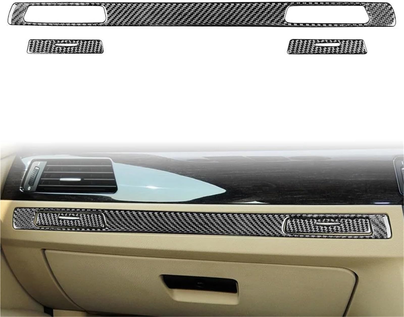 Car Interior Mouldings 3Pcs RHD Car Co-Pilot Passenger Dashboard Cup Holder Cover Decoration Trim For BMW 3 Series E90 E92 E93 2005-2012 Auto Interior