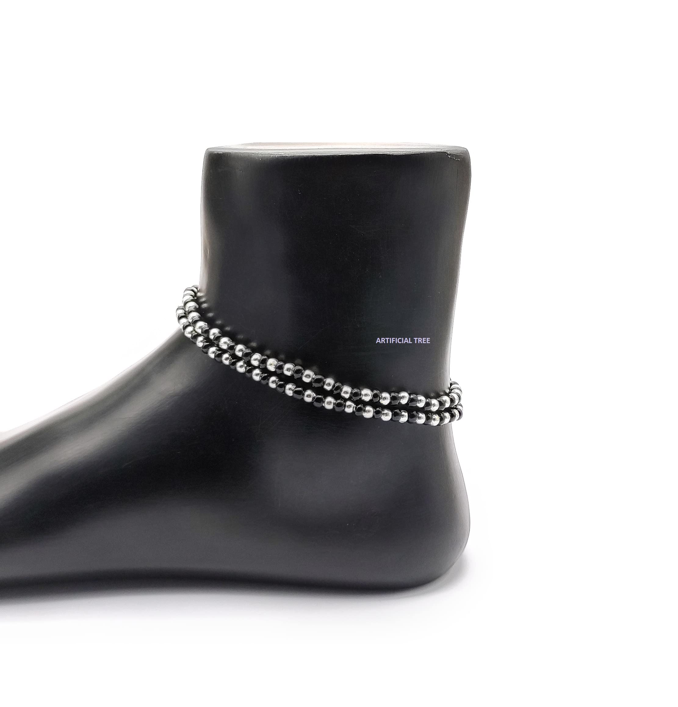 German Silver Nazariya Thread Adjustable Anklets