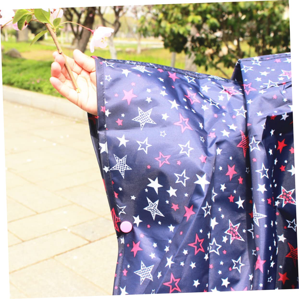 2piezas Chubasquero Infantil Poncho Capucha Diseño De Estrellas Azul Para Caminatas y Escolar