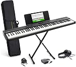 Alesis 88 Piano clavier avec 480 Des sons, des haut-parleurs, USB MIDI, Carry-Bag, Stand, Casques, Pédales et leçons de piano pour débutants