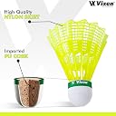 Vixen Nylon Shuttlecock Pack of 6 with Imported PU Cork Base | Medium Speed Shuttlecock | Durable Stable Flight for Indoor & Outdoor Practice (Rapid Fire) - Box gallery image