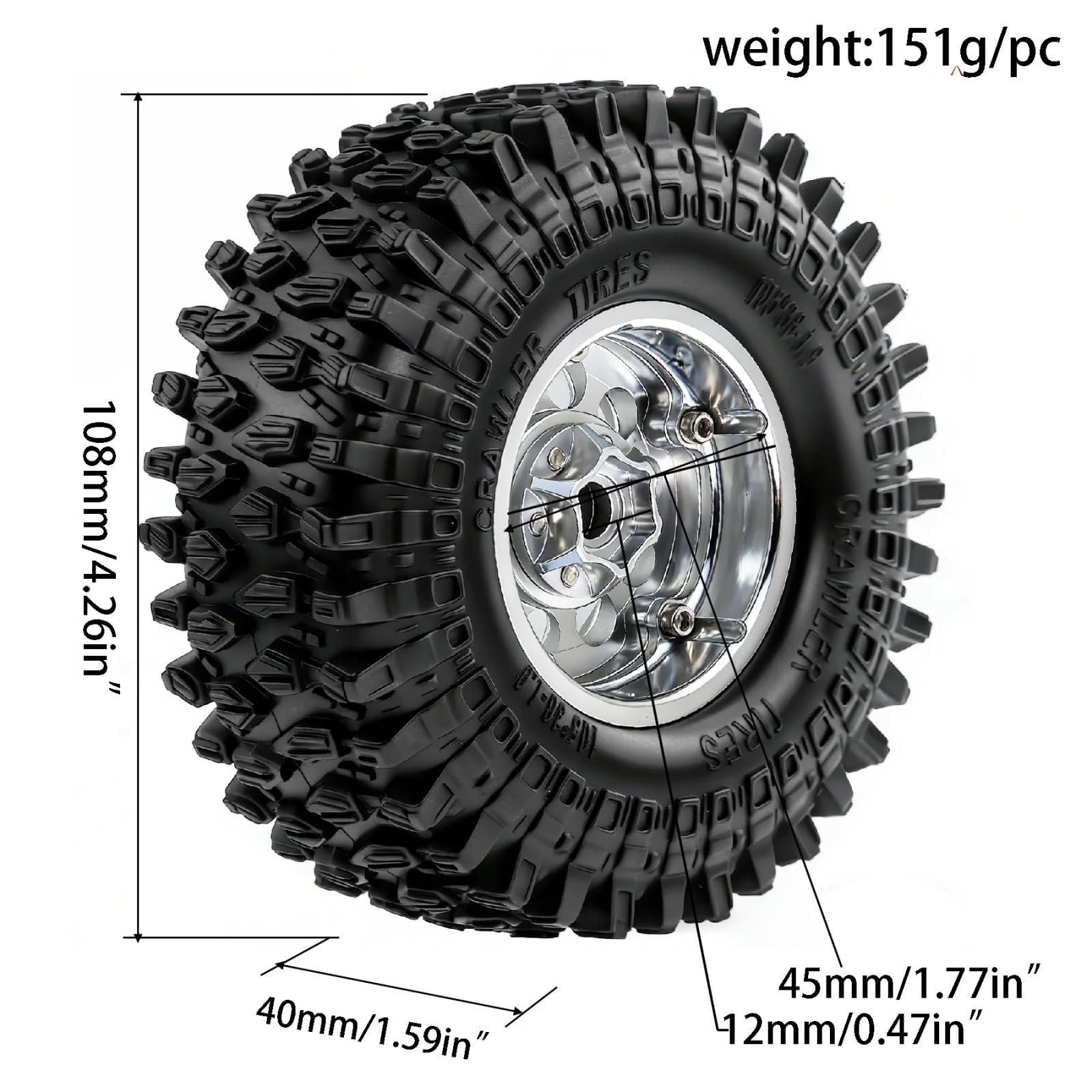 RC Pneumatici Ruote Per Traxxas Per TRX4 Per Axial Per SCX10 II III Per Redcat Gen8 Gen7 1/10 1.9 Ruote Pneumatici Beadlock 12mm Hex Crawler Aggiornamenti