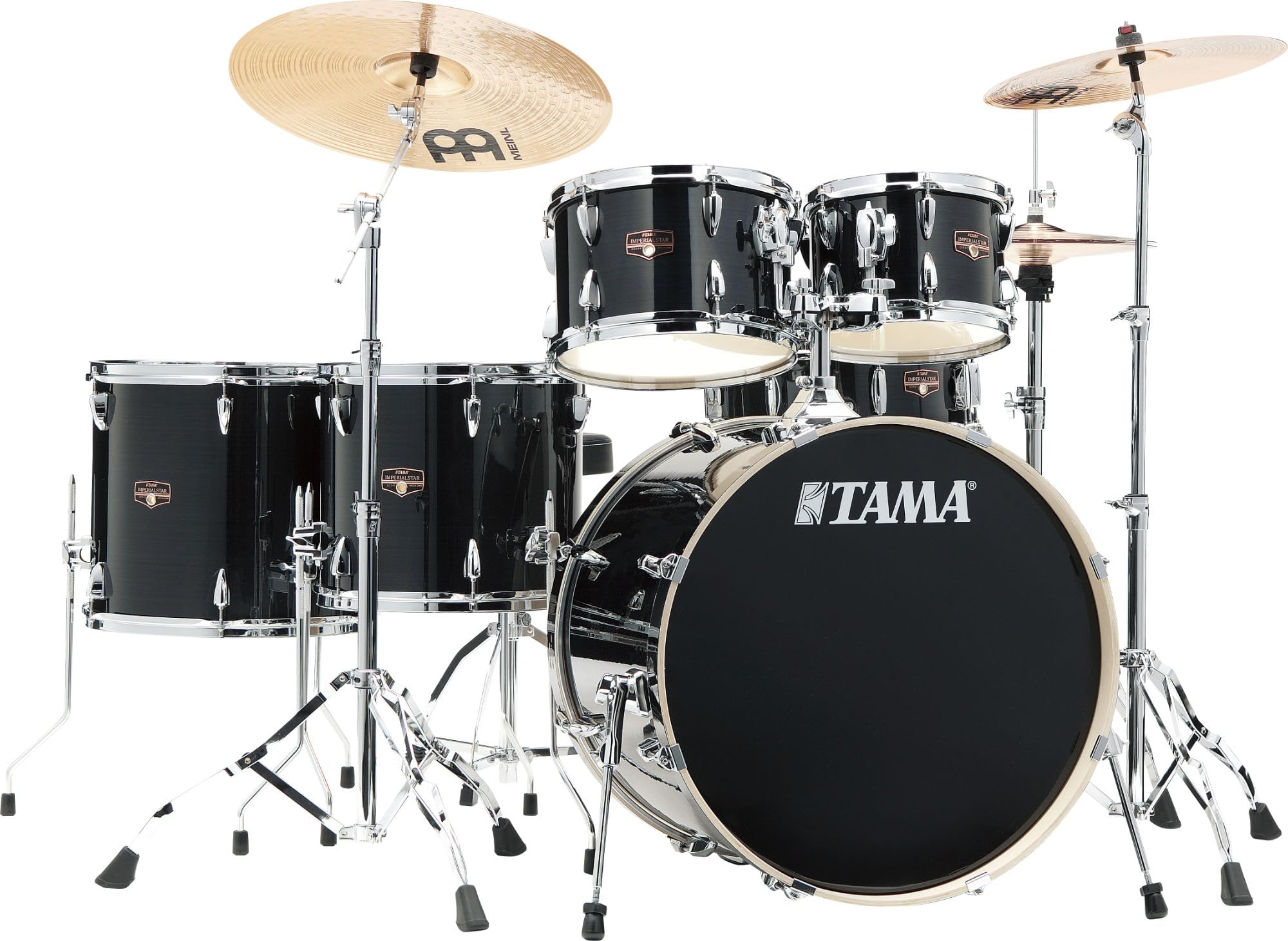 TAMA Imperialstar Drumset 6-teilig Hairline Black mit Becken & Hardware Set