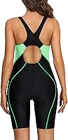 Vista 2 de ATTRACO Trajes de baño atléticos de una pieza para mujer, trajes de baño Boyleg con espalda cruzada