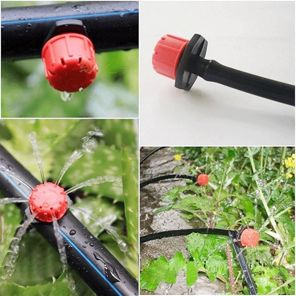 300Pcs 1/4Inch Adjustable Micro Drip Irrigation System, for Watering Sprinklers Anti-Clogging Emitter Dripper Red Garden Supplies (Size : 200 Pcs)