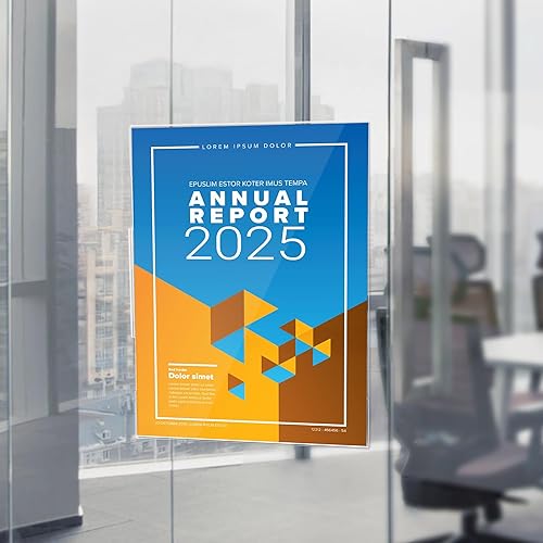 Miniatura 2 de Paquete de 12 soportes acrílicos para letreros de 8.5 x 11 pulgadas, montaje en pared, uso vertical y horizontal, soporte para letreros de pared,