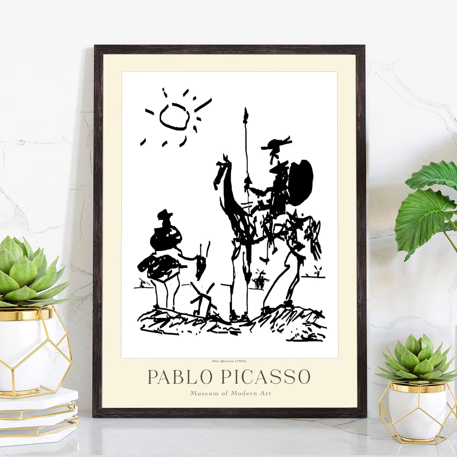 Pablo Picasso Poster Prints, Pablo Picasso Prints Museum Gallery Exhibition Poster, Pablo Picasso Paintings, Pablo Picasso Art Works, Pablo Picasso Prints, Pablo Picasso Exhibition Poster, Vintage Print, Home Wall Art, Office Wall Decor (Don Quixote, 18x24)