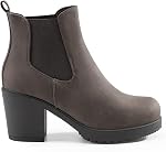 DREAM PAIRS Women's Chelsea Ankle Boots Slip On Chunky Heel Fall Booties