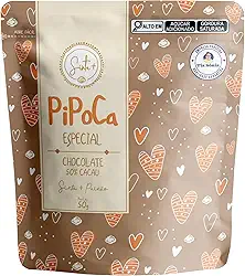 Pipoca Chocolate 50% Cacau Sinta+ Pacote 50g - Chocolate Nobre com Pipoca Crocante, Sem Glúten e Corantes Artificiais