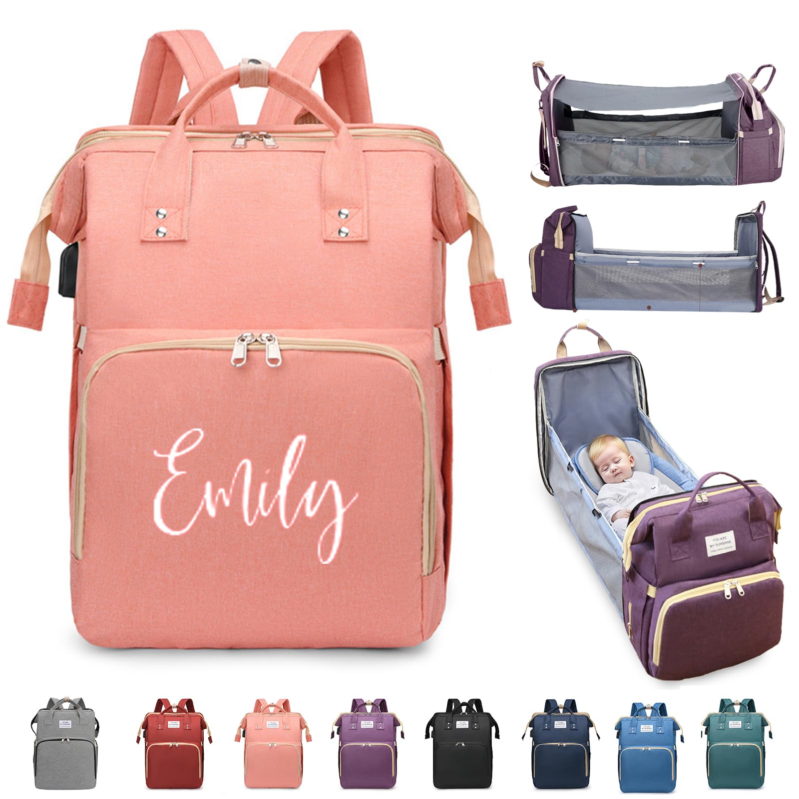 Borsa fasciatoio personalizzata 3 in 1 con fasciatoio multifunzionale, grande borsa fasciatoio per ragazzi e ragazze, portatile, borsa fasciatoio leggera personalizzata