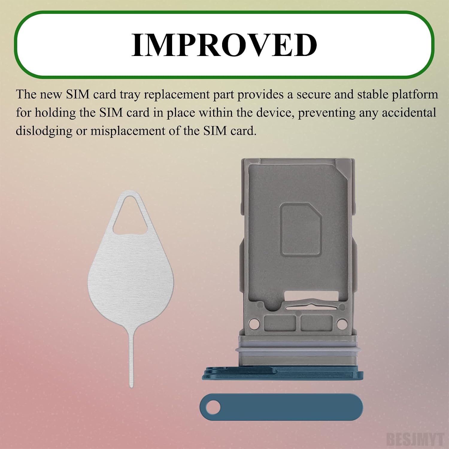for Samsung Galaxy S22 Ultra Sim Card Tray Replacement Green | Card Tray Slot Holder Bracket Adapter Single SIM Version with Needle Ejector for S22 Ultra SM-S908U S908U1 SM-S908B