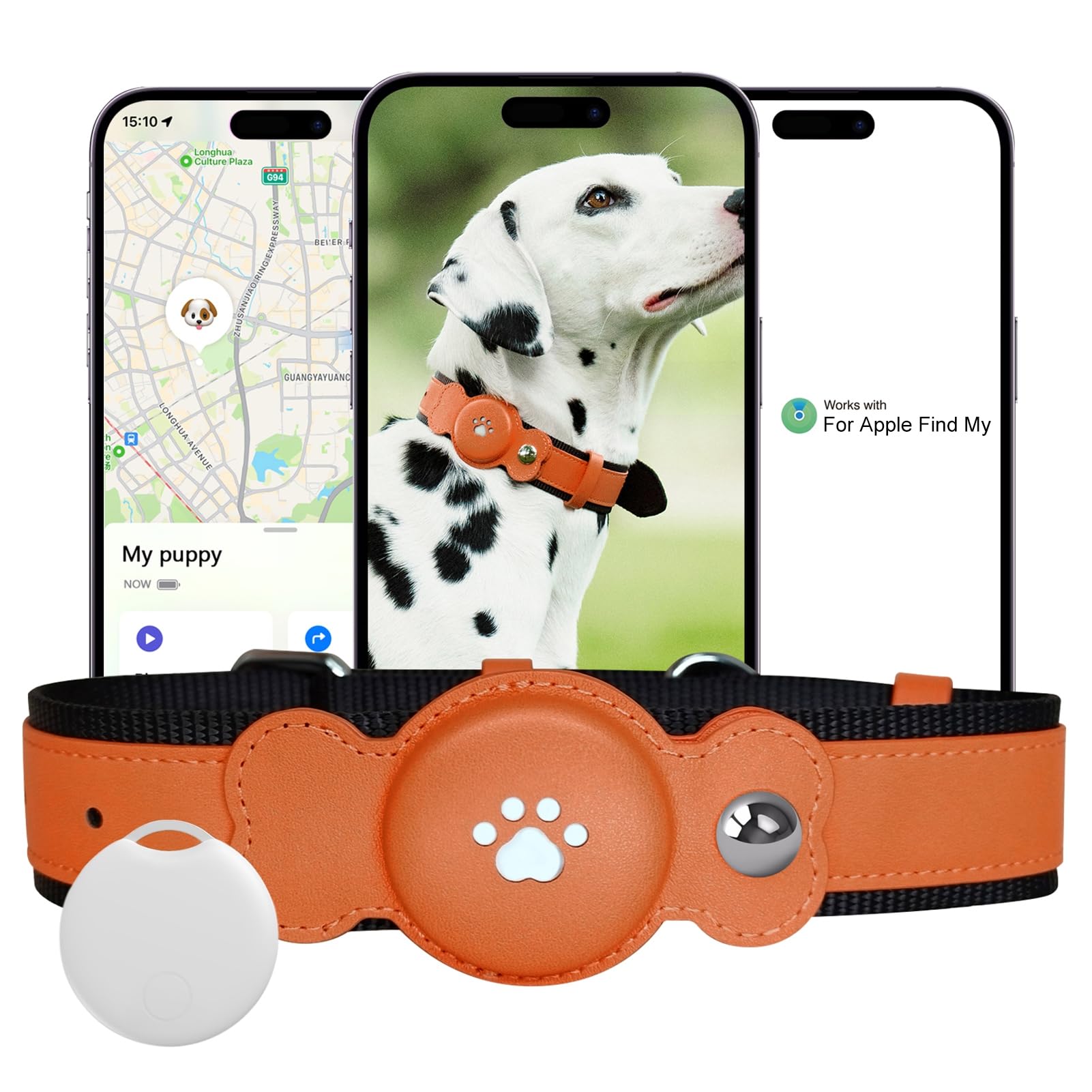 Collier pour animal de compagnie avec traqueur GPS, collier pour animal de compagnie avec GPS étanche, suivi réel de localisation, longue durée de vie, collier réglable pour animal domestique
