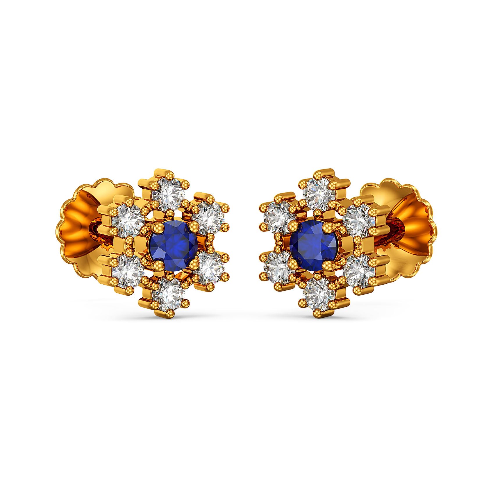 joyalukkas 22 KT Purity | HUID & BIS Hallmark | Frost Bloom Gold Earrings For Women-picture-32