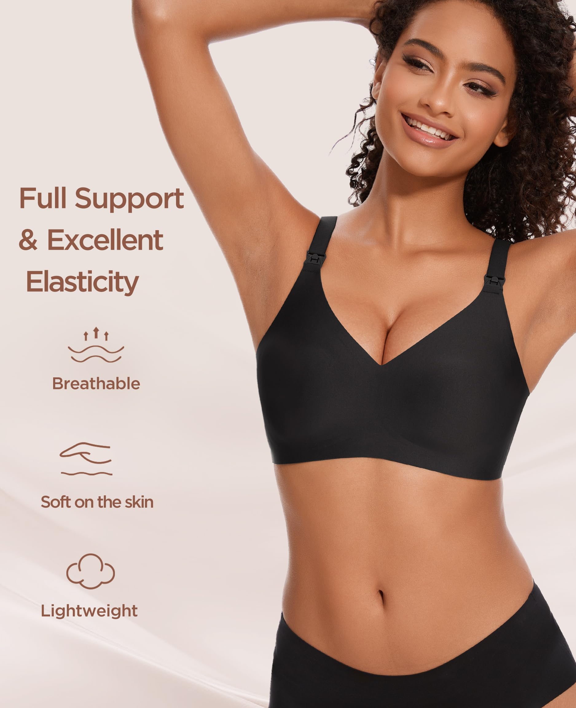 HBselect Sportivi Gravidanza Reggiseno Allattamento Senza Cuciture Bra Donna Morbido e Traspirante Reggiseno Senza Ferretti