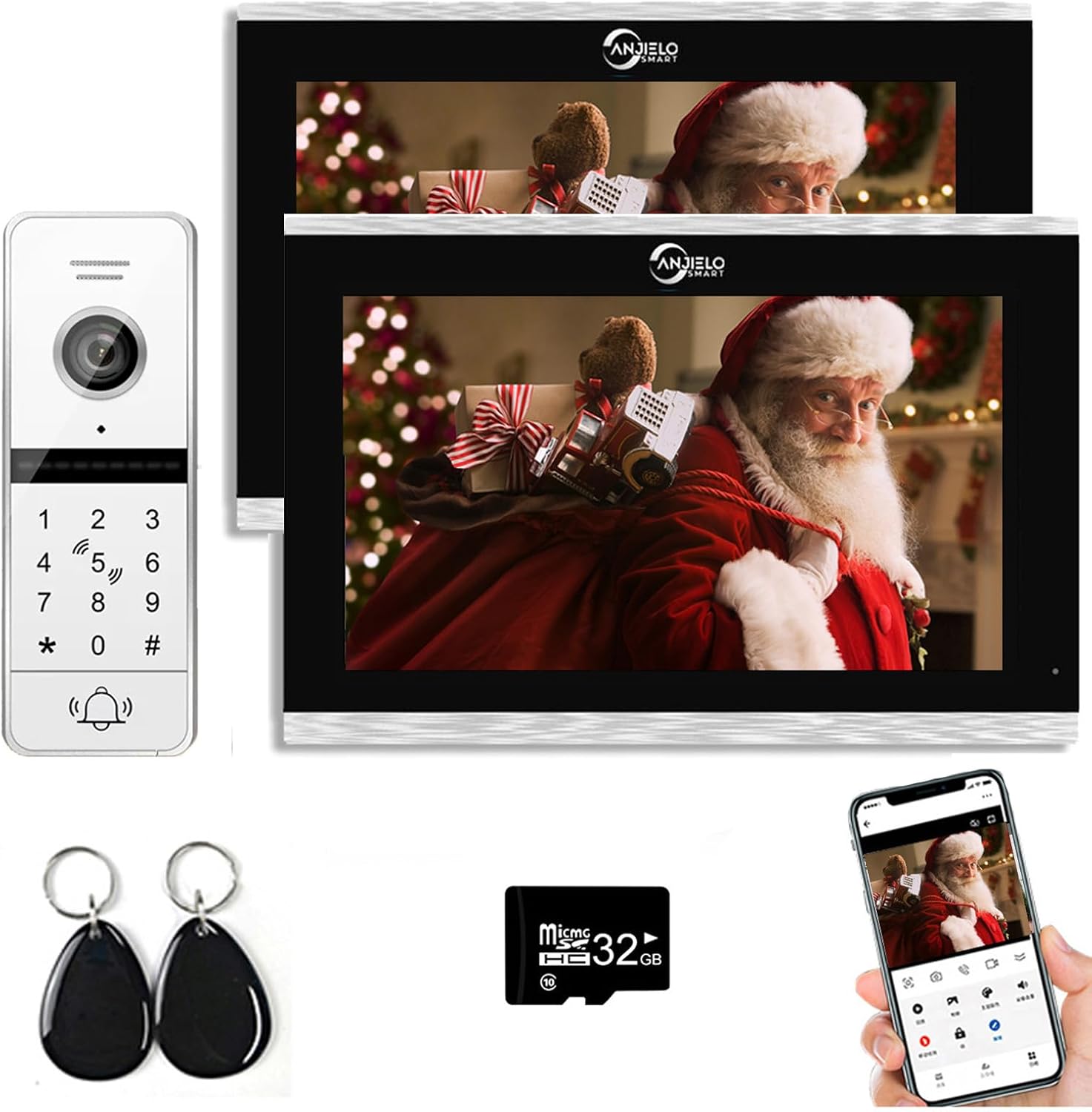 Wireless Video Apartment Intercom System Wired 2 Unit 10 Inch Touch Monitor for Home Residencial RFID Card Access 1080P Doorbell Camera Tuya for Villa