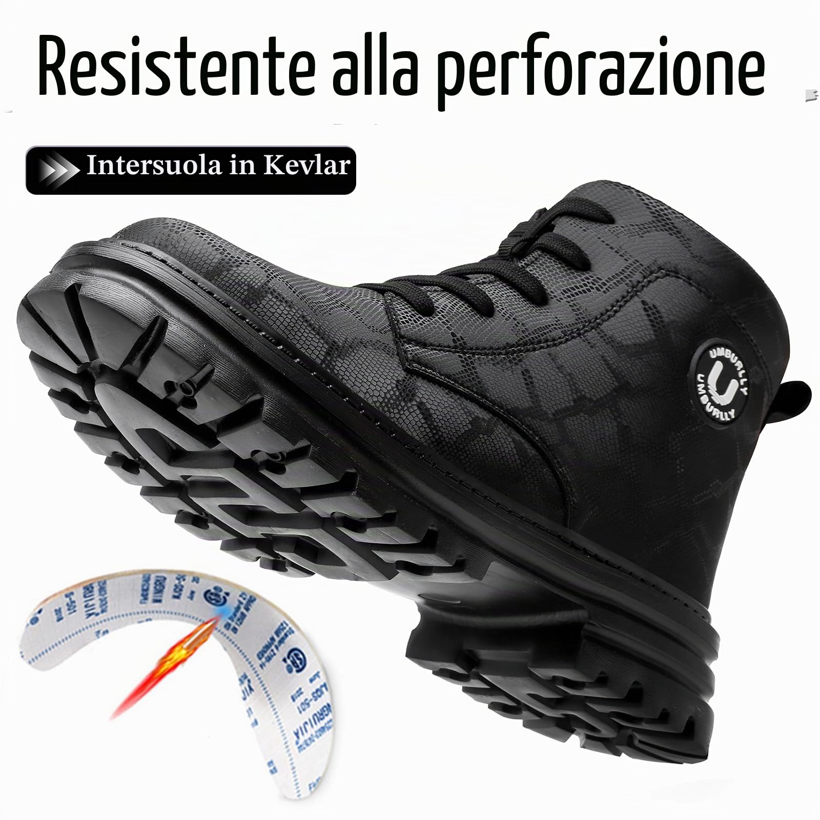 Scarpe Antinfortunistiche Donna Comode Scarpe da Lavoro con Punta in Acciaio Impermeabile Antiscivolo Stivali Antinfortunistici Leggere