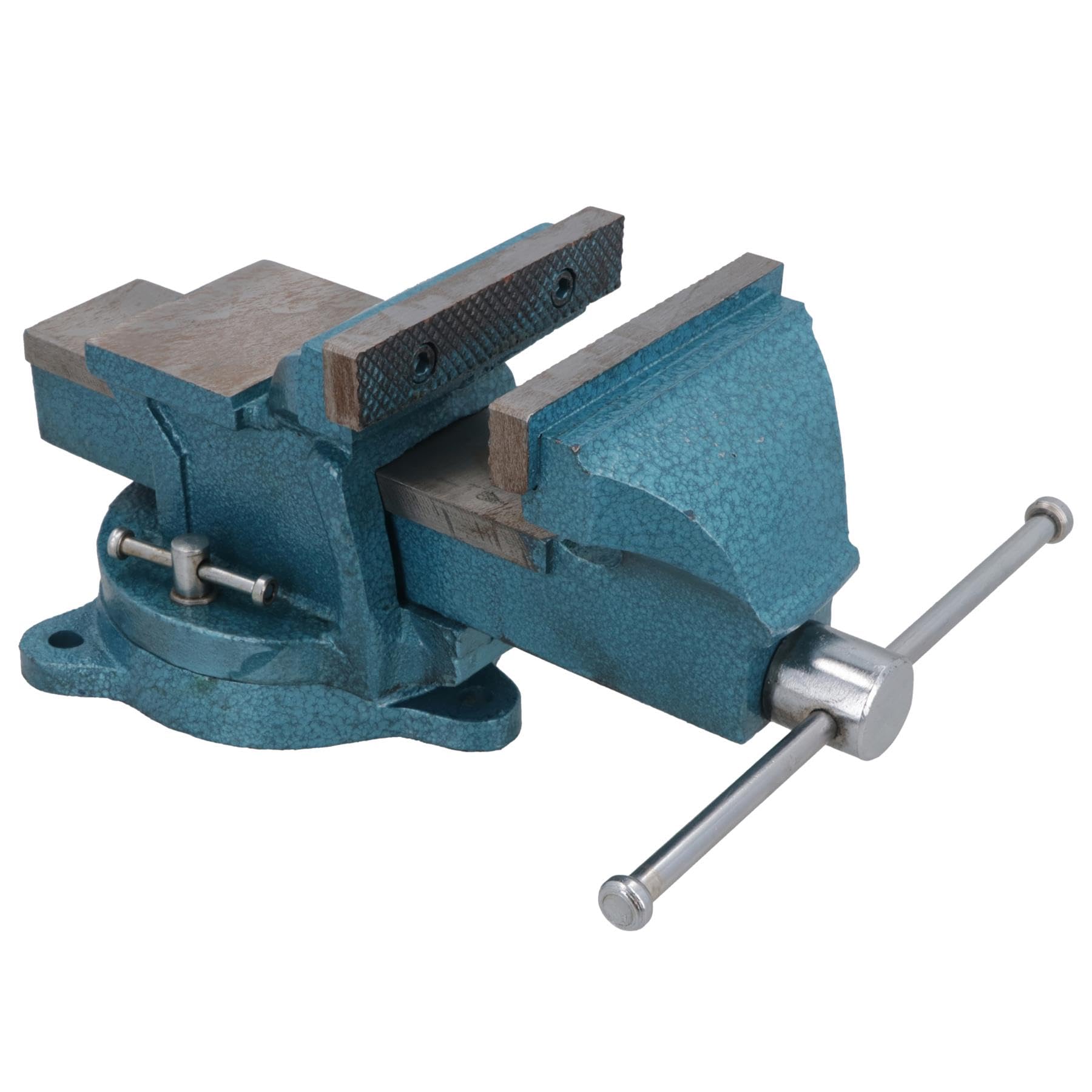 Tornillo de banco resistente de 4 pulgadas con base giratoria + abrazadera de taller de yunque de hierro fundido