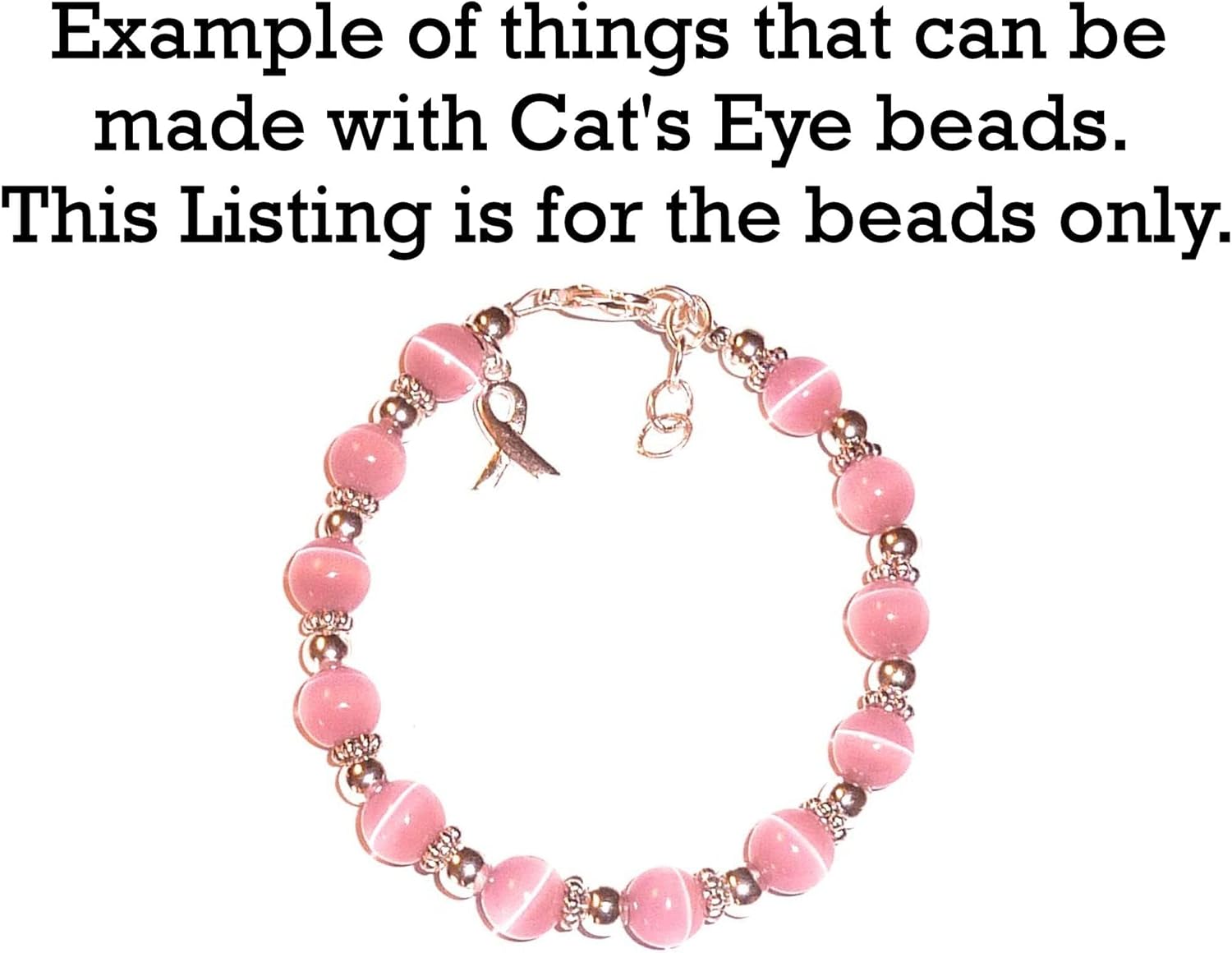 Hidden Hollow Beads 10 Strands of 6mm Glass Cat's Eye Beads, Assorted Colors, Round, Craft Beads