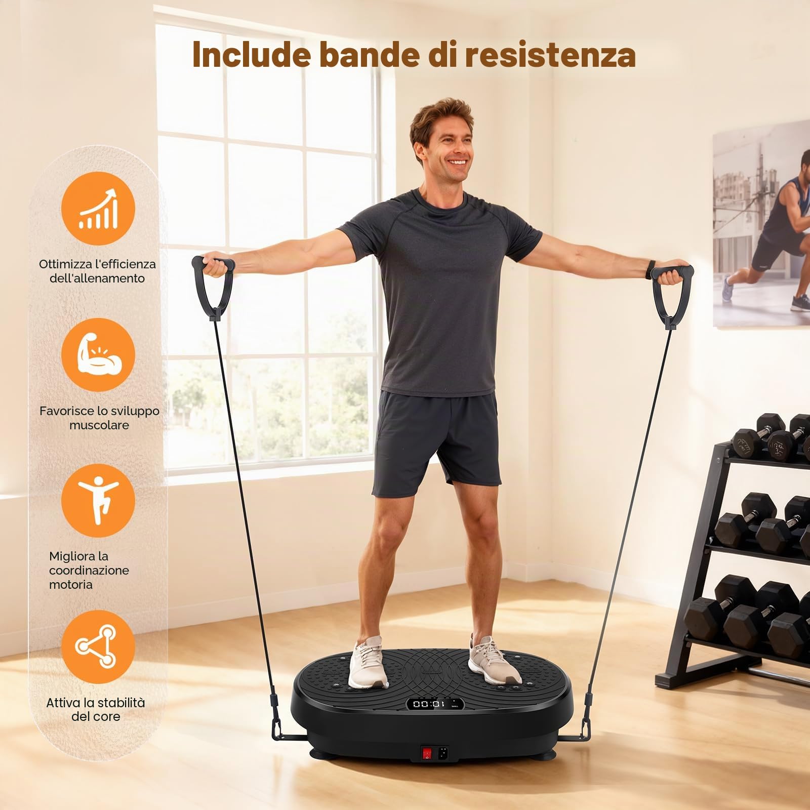 Pedana Vibrante Dimagrante, Vibration Plate Lymphatic, Piastra vibrante per Lipedema la Costruzione e la Modellazione Muscolare, 120 Livelli di Intensità Casa Antiscivolo con Bluetooth & Telecomando