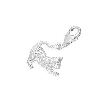 Sterling-Silber Buchstabe Charmanhänger - A-Z Mit Karabiner