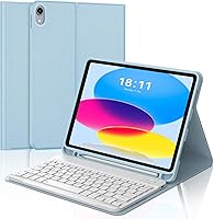 Vista 19 de KVAGO Funda para iPad (A16) de 11ª y 10ª generación con teclado, teclado desmontable inalámbrico retroiluminado de 7 colores, funda de teclado folio