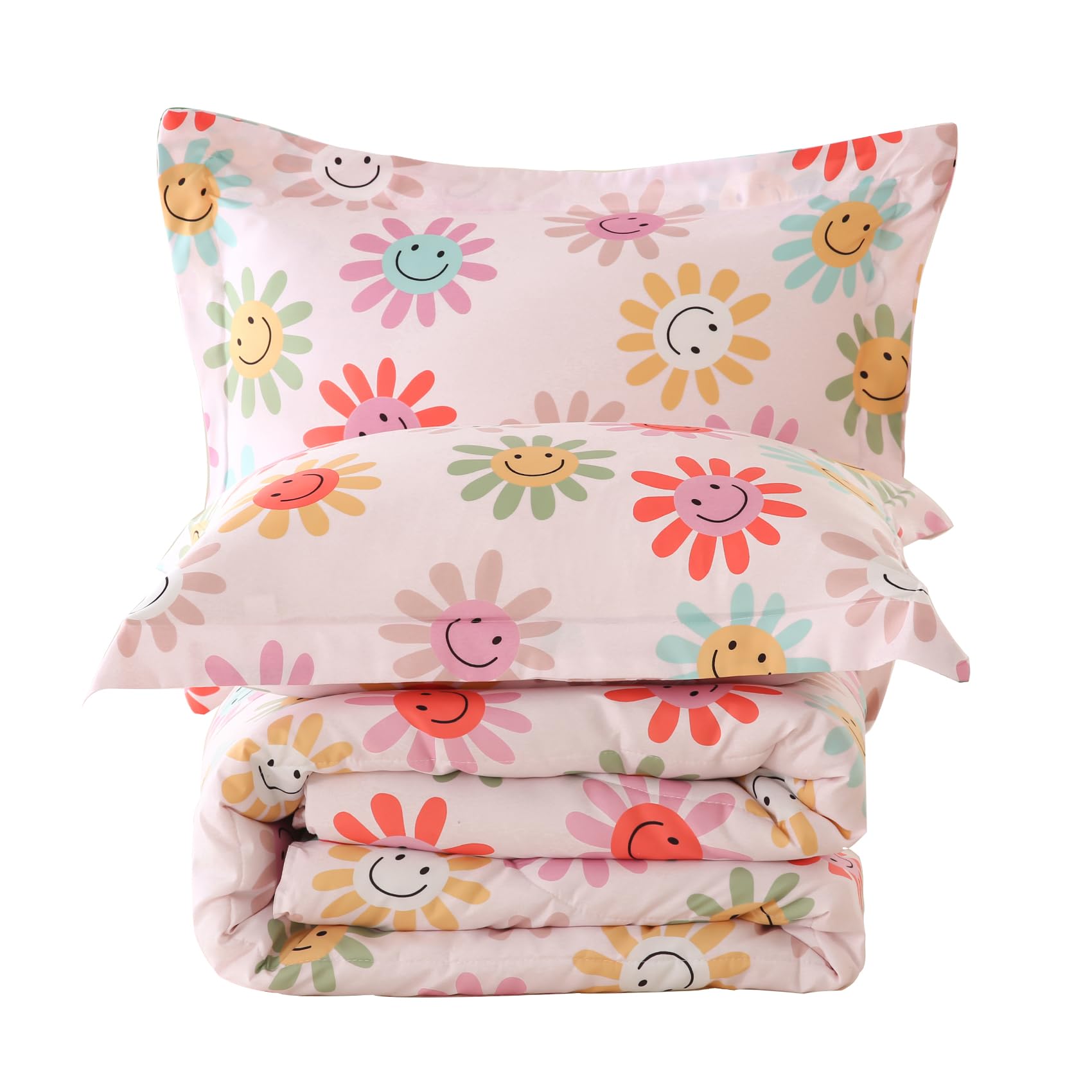 Yibeizi Floral Comforter Set Girls Full Size Cute Patterned Bedding