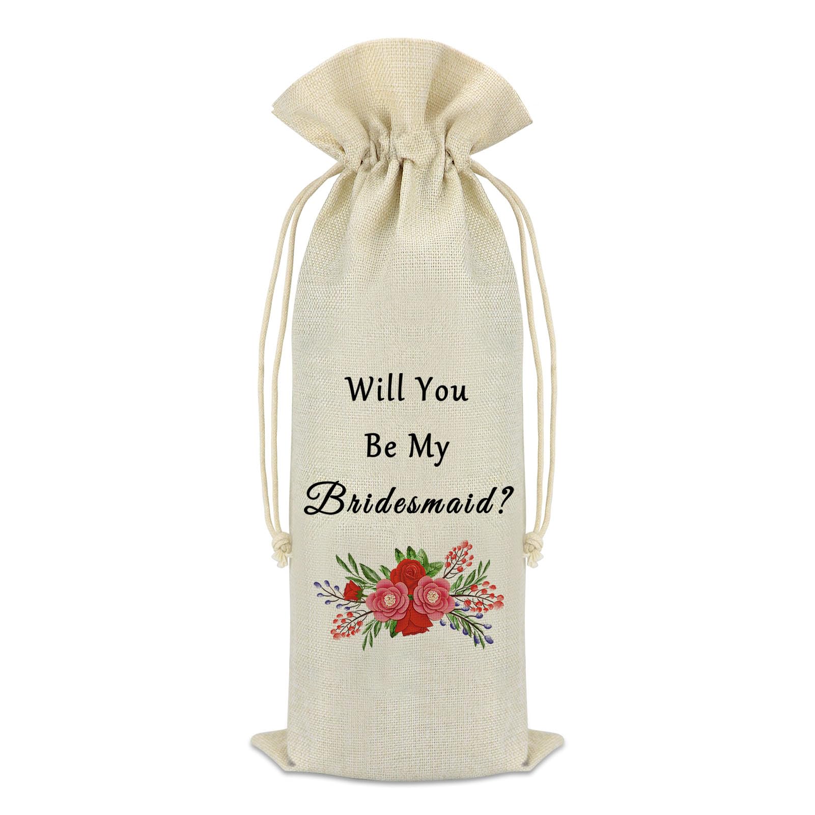 Bridesmaid Wine Bag Bridesmaid Proposal Gifts Wedding Bachelorette Party Gift for Friends Sister Bestie Maid of Honor Wine Bags with Drawstring Wine Bottle Bags Bridal Shower Engagement Gift
