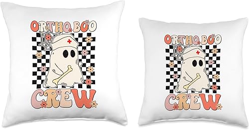 Miniatura 3 de Ortho Boo Crew Ghost Pumpkin Orthopedic Nurse Halloween Throw Pillow, 18x18, Multicolor