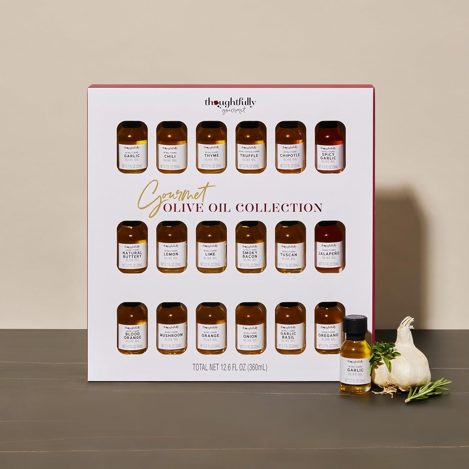 Thoughtfully Gourmet, Olive Oil Sampler Gift Set, Includes Uniquely Flavored Extra Virgin Cold Pressed Spanish Olive Oil, Flavors Include Garlic, Chili, Chipotle and More, Pack of 18 - Image 7