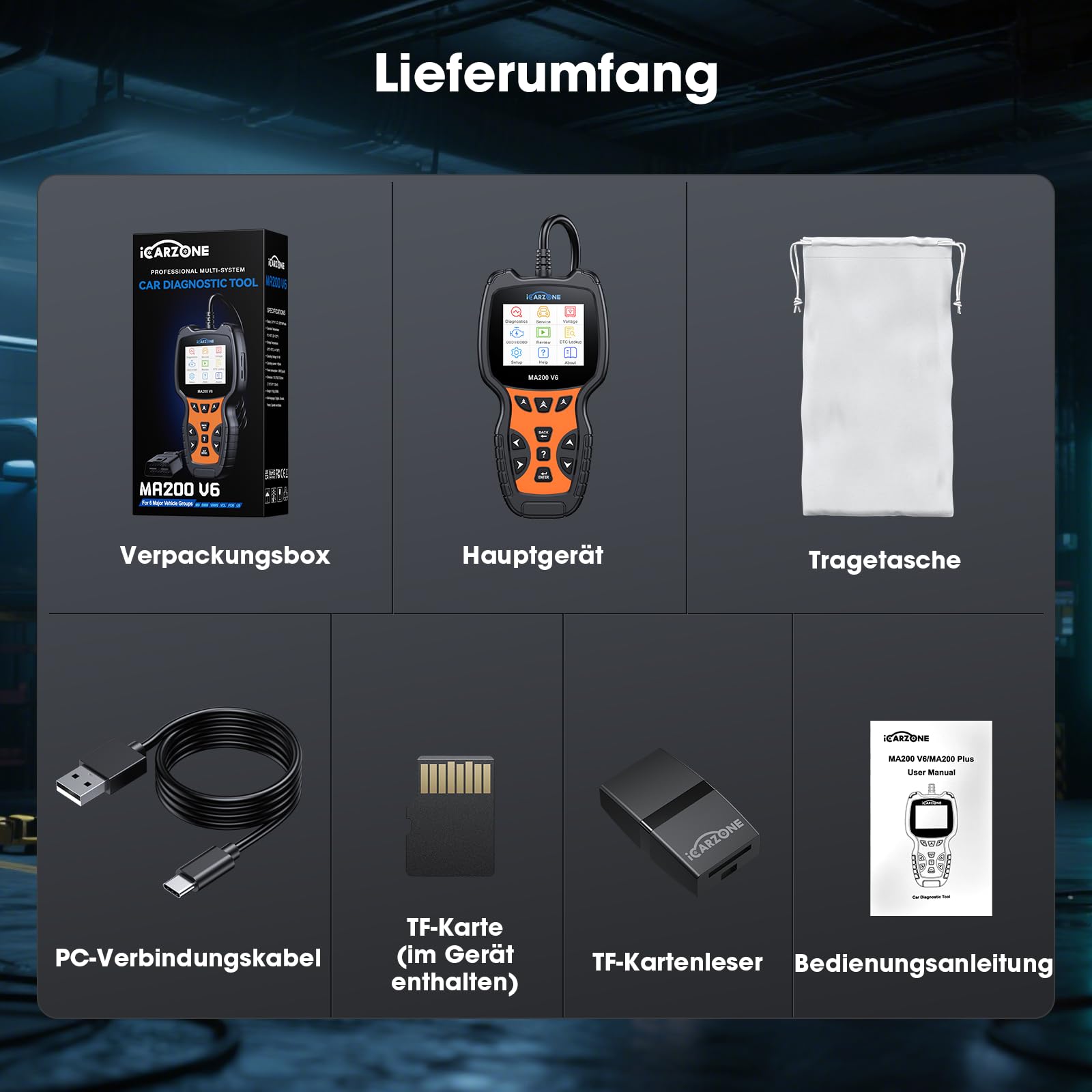 MA200 V6 OBD2 Diagnosegerät für Ben.z/Land Rover/Porsche/BM.W/Volvo/V.A.G, Alle Systemdiagnosen mit 6 Services, Öl/BMS/EPB/SAS/DP-F/TPMS Reset, KFZ Diagnosegerät, Auto VIN, Batterietest, Lebenslange