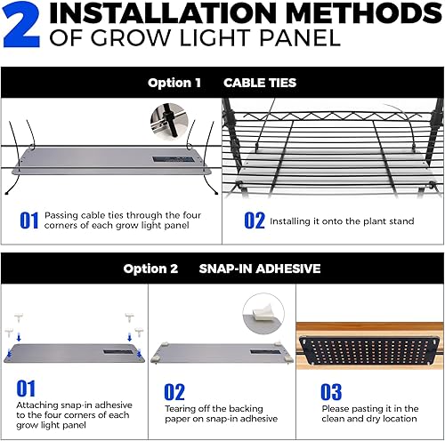 Miniatura 9 de Barrina Soporte para plantas con luces de crecimiento, estante para plantas de 6 niveles con 5 paneles de luz de crecimiento ultrafino de espectro