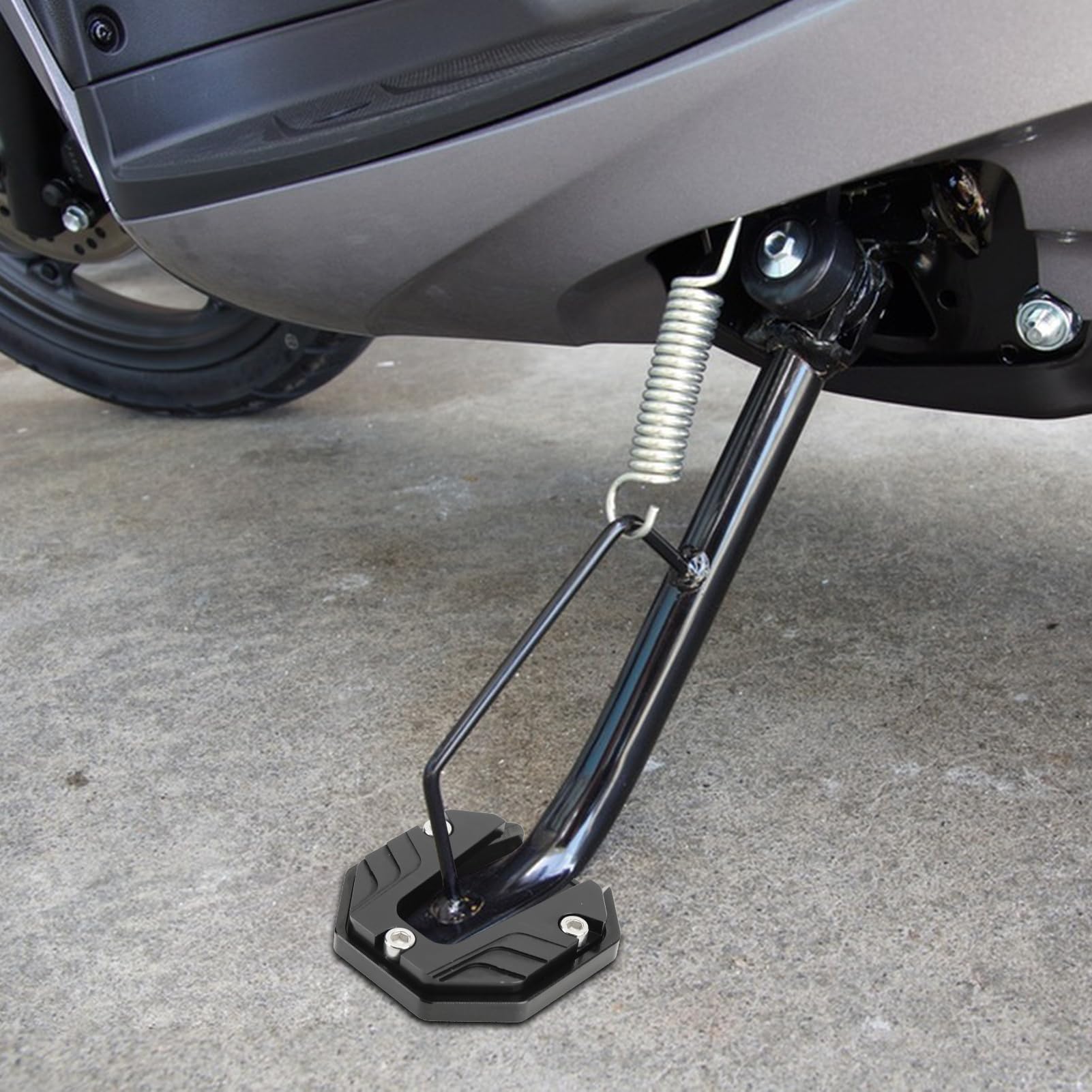 Pata de Cabra de Motocicleta para BMW F 650 GS F 650GS F650 GS 2004 2005-2007, Soporte Lateral Placa de Extensión Almohadilla Moto Base Recambio Accesorio,Black
