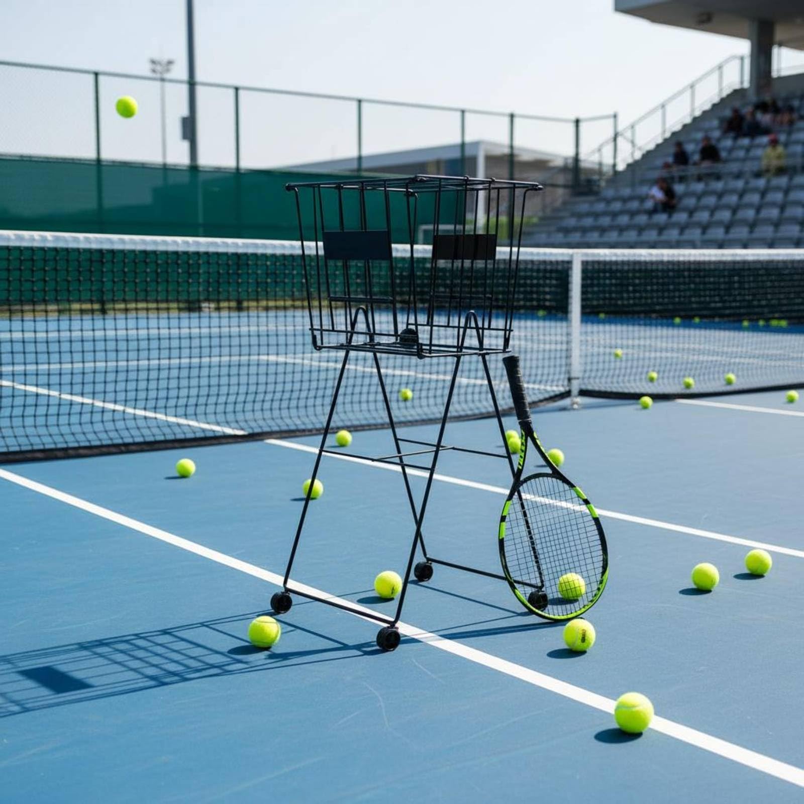 Milageto Carrello Pieghevole con Ruote Capiente Carrello Palline Ruote Portatile Attrezzatura Sportiva per Allenamento Sportivo