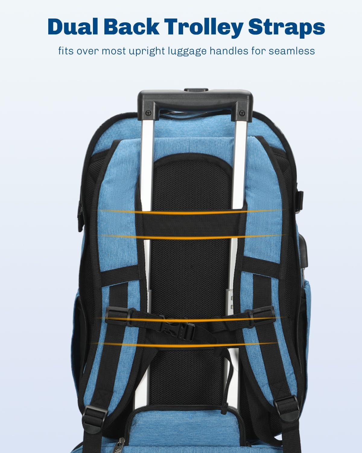 Hynes Eagle 2 in 1 Travel Backpack 22 inches Carry on Luggage 63L Rolling Backpack for Men Women with Packing Cubes 3PCS Set - Image 8