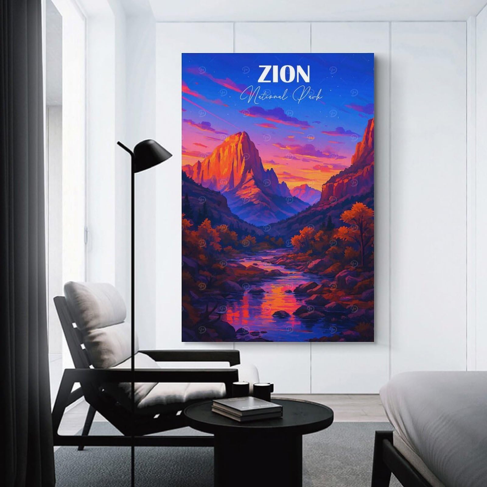 Junmoney Home Decor Wall Art Majestic Zion National Park, 08x12inch(20x30cm), for Gallery Wall Decor And Room Displays, An Easy Match for Collected Prints