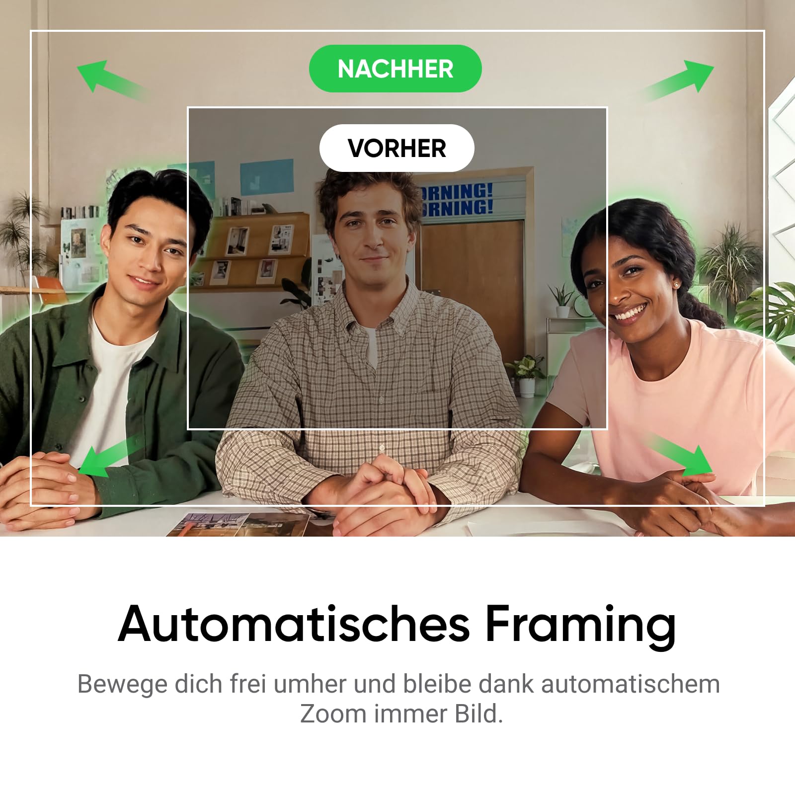 Insta360 Link 2C - 4K Webcam für PC/Mac, 1/2" Sensor, Auto-Framing, HDR, Mikro mit KI-Geräuschunterdrückung, Gestestenkontrolle, Streaming Kamera für Gaming, Zoom, Teams, Twitch & mehr