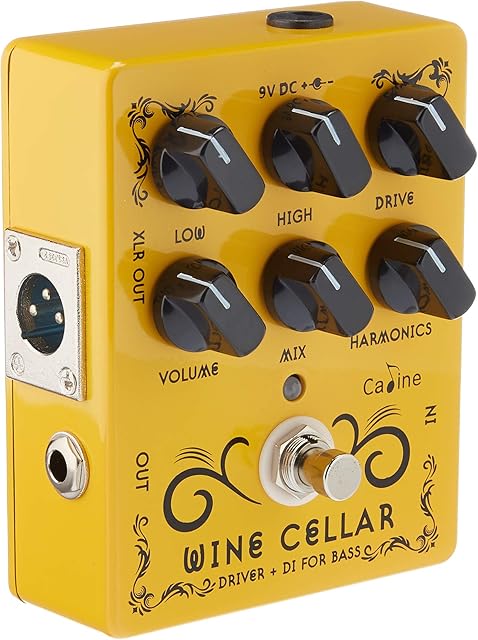 Caline CP-60 Wine Cellar - Bass Drive & DI Effects Pedal, CP60,Yellow