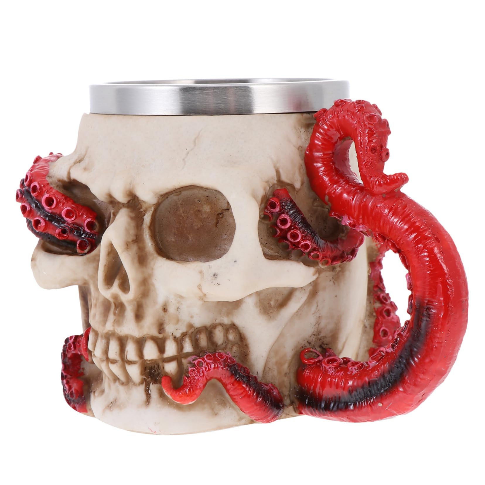 Vaso aislante de cerveza estilo calavera medieval para noches de terror y fiestas de pub