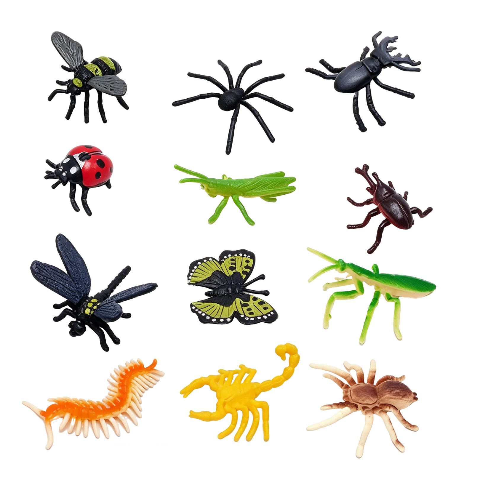 12 Pcs Realistic Insect Figurines