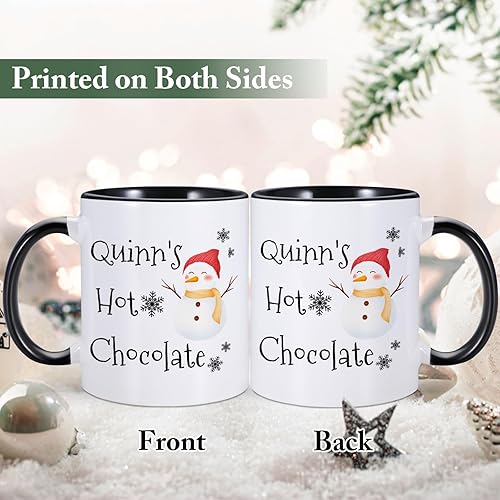 Miniatura 2 de COLBEAR Tazas de café de Navidad con nombre personalizado, taza de chocolate caliente para niños, muñeco de nieve, reno, taza de té de cerámica de