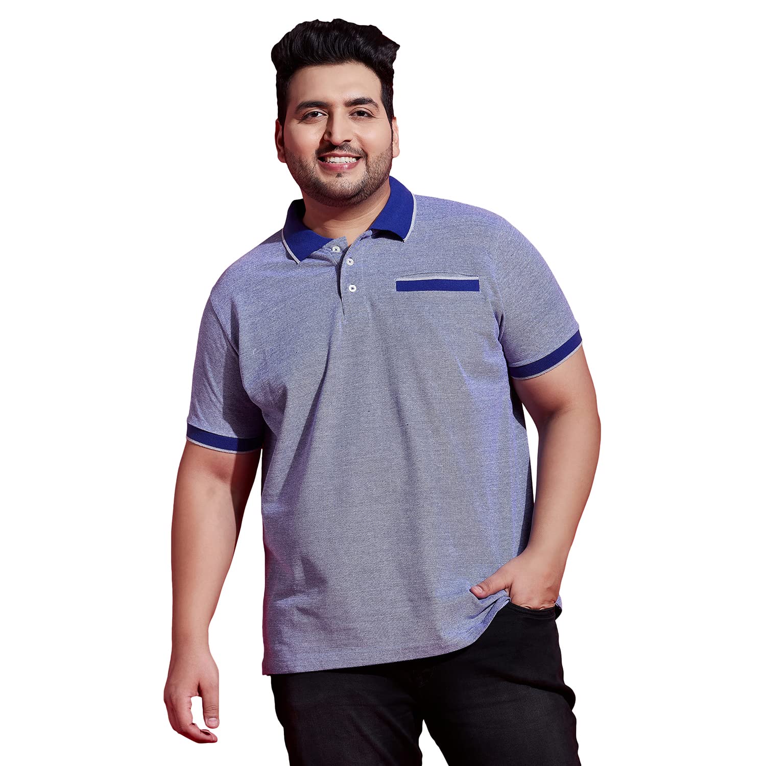 bigbanana Plus Size Men's Regular Fit Solid Polo Tshirt-picture-52