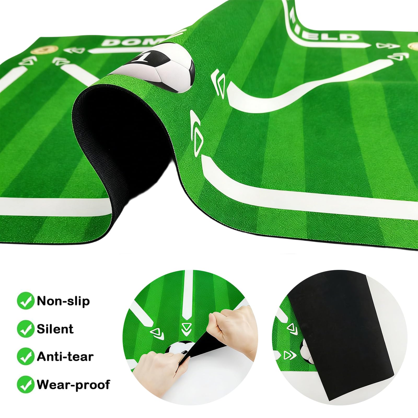Tappeto Calcio, Tappeto Calcio Allenamento, Allenamento Calcio, Tappetino da Allenamento Antiscivolo, per Il Controllo Palla e Dribbling, per Allenamento Tecnico a Casa, Giardino