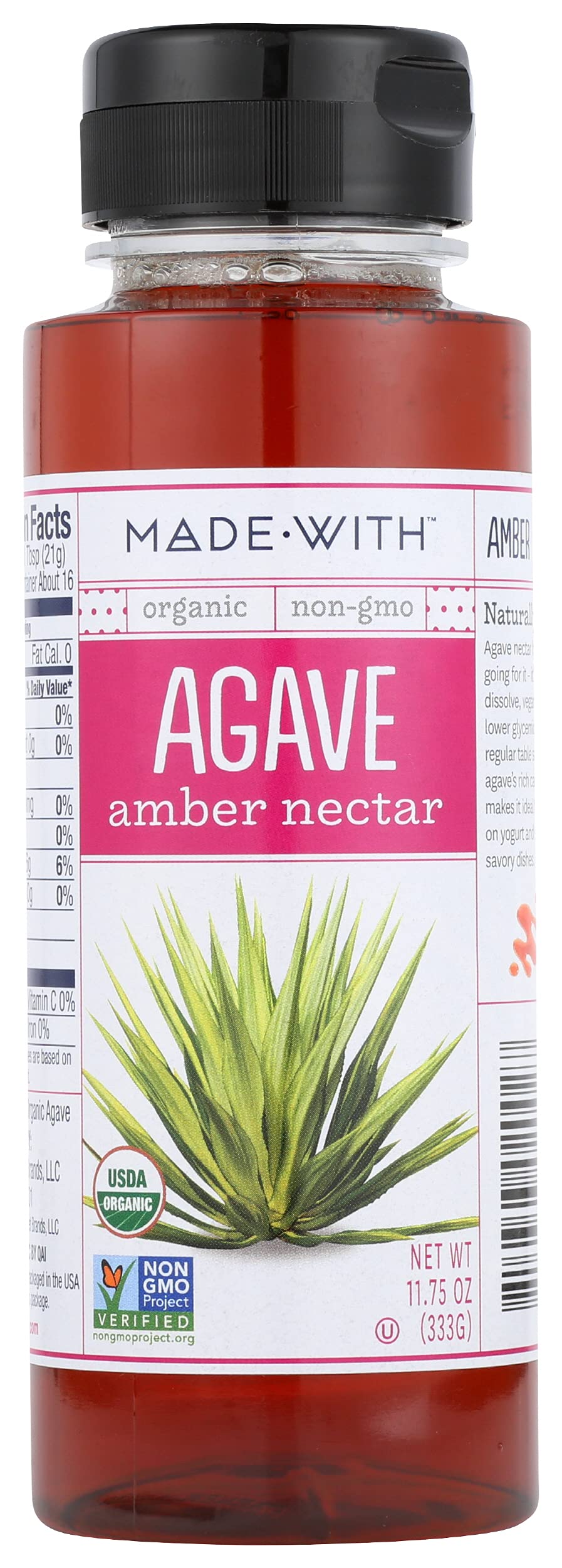 Amazon.com : Made With Organic Agave, Amber Nectar, 11.75 Ounce : Grocery &  Gourmet Food