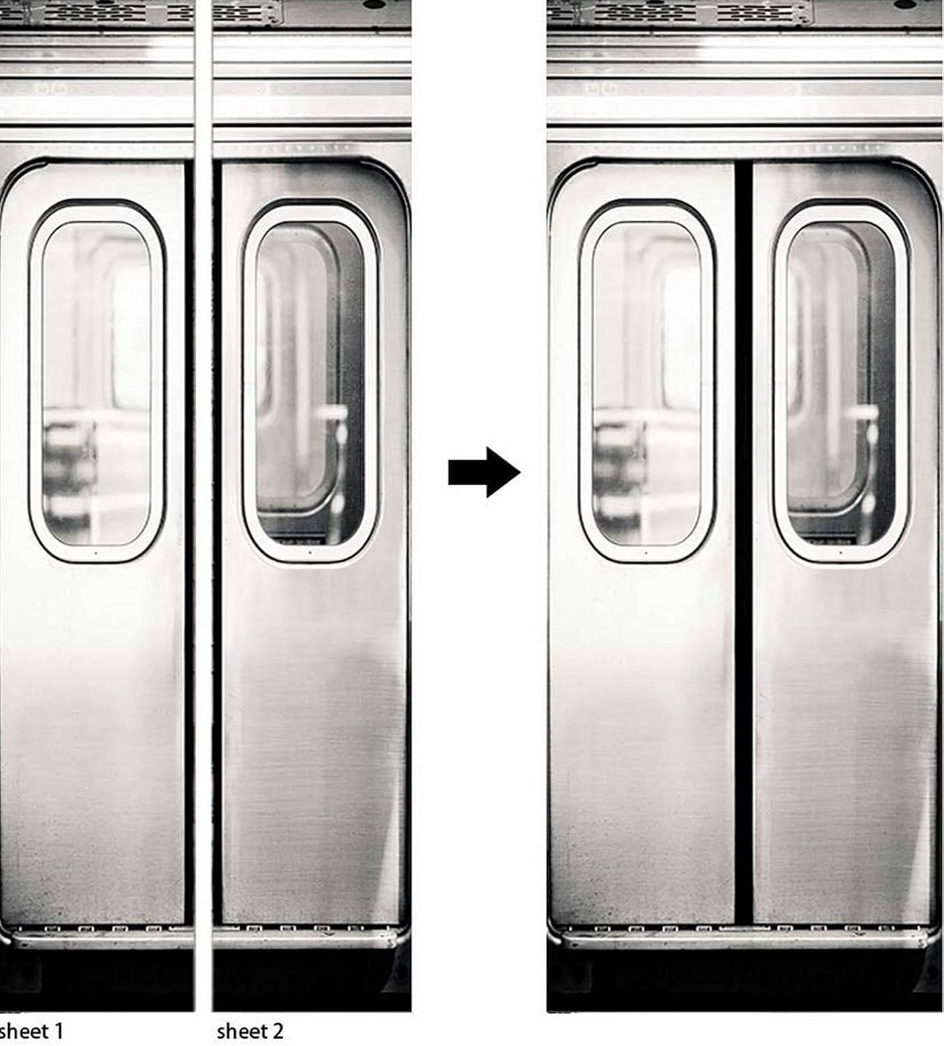A.Monamour 3D Door Stickers for Interior Doors Subway Train Metro Door Vinyl Waterproof Self Adhesive Door Mural Decals for Bedroom Office Bathroom 90 x 200 cm