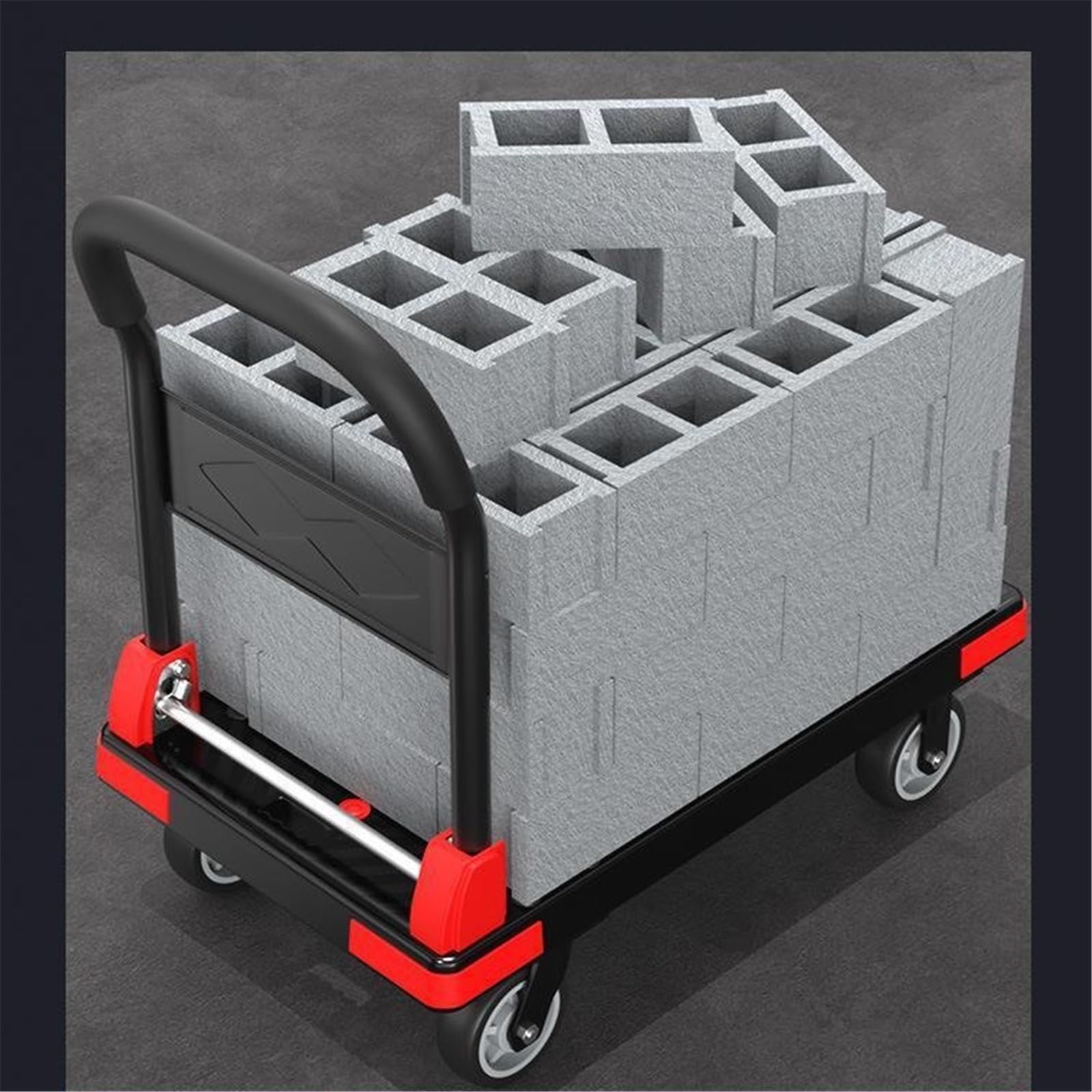 Carretillas manuales Plegables de Plataforma Carro Multiusos de Plataforma Plana con Ruedas silenciosas 5 Pulgadas, Carro Transporte Plegable(Blue)